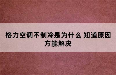 格力空调不制冷是为什么 知道原因方能解决